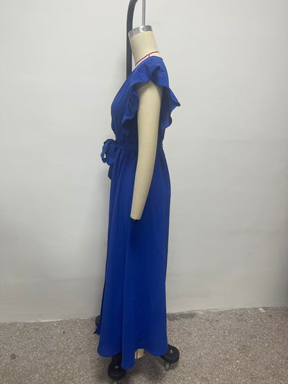 Summer Women Clothing French Sexy Backless V neck Sleeveless Waist Slimming Dress by Ragazza