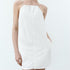 Summer Women Clothing Sexy Halter White Nylon Short Dress by Ragazza