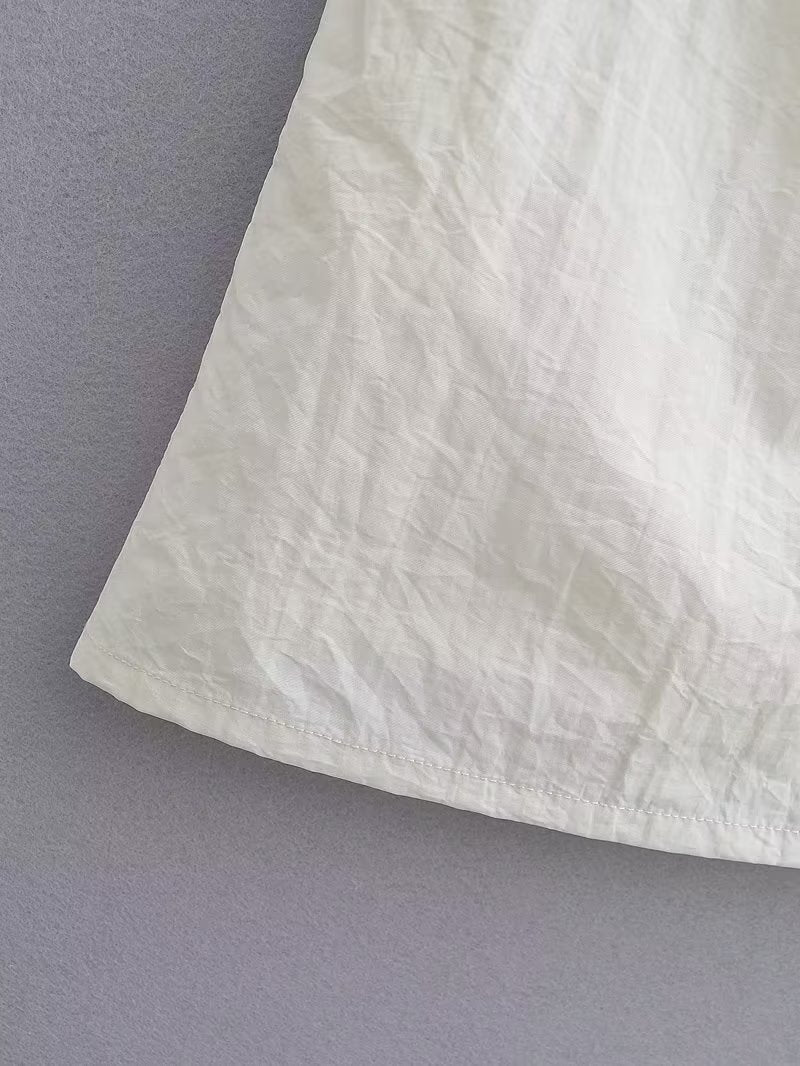 Summer Women Clothing Sexy Halter White Nylon Short Dress by Ragazza