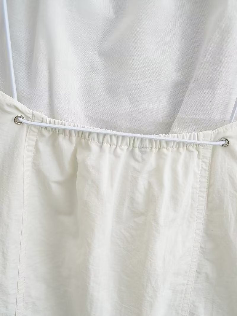 Summer Women Clothing Sexy Halter White Nylon Short Dress by Ragazza