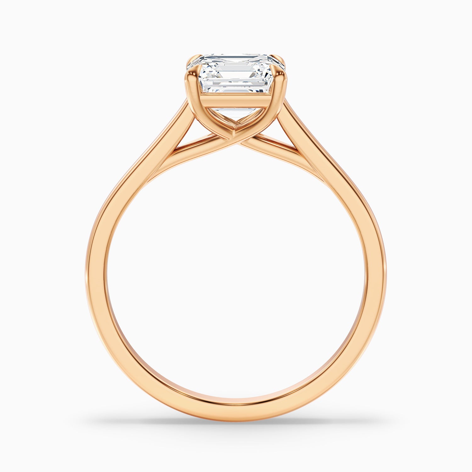 April 2.5 Carat Asscher Cut Solitaire Lab Grown Diamond Ring in 18k White Gold