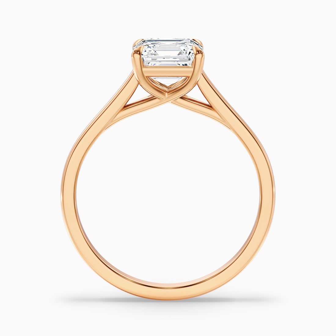 Ales 10 Carat Asscher Cut Solitaire Moissanite Engagement Ring in 14k Rose Gold  DestGlow