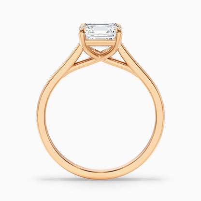 Ada 3.5 Carat Asscher Cut Solitaire Moissanite Engagement Ring in 14k Rose Gold