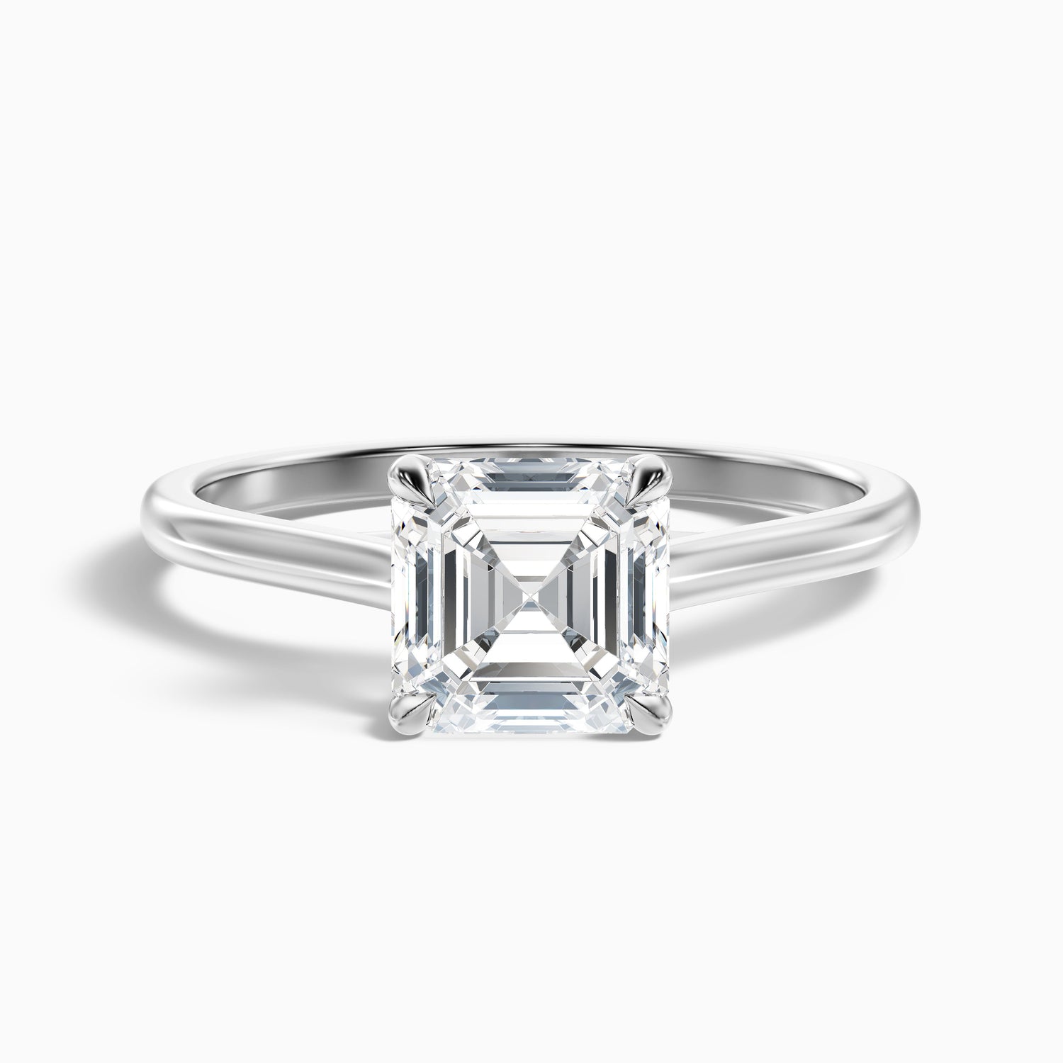 Ada 5 Carat Asscher Cut Solitaire Moissanite Engagement Ring in 18k Yellow Gold
