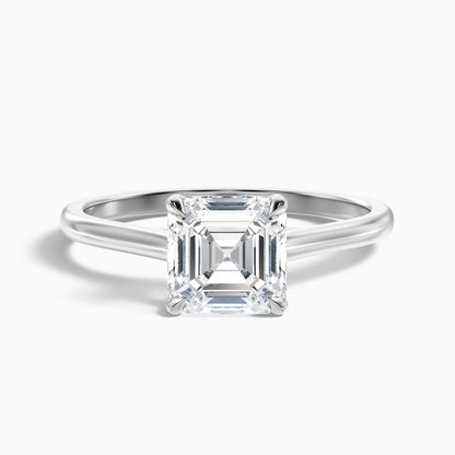 April 5 Carat Asscher Cut Solitaire Lab Grown Diamond Ring in 10k Yellow Gold