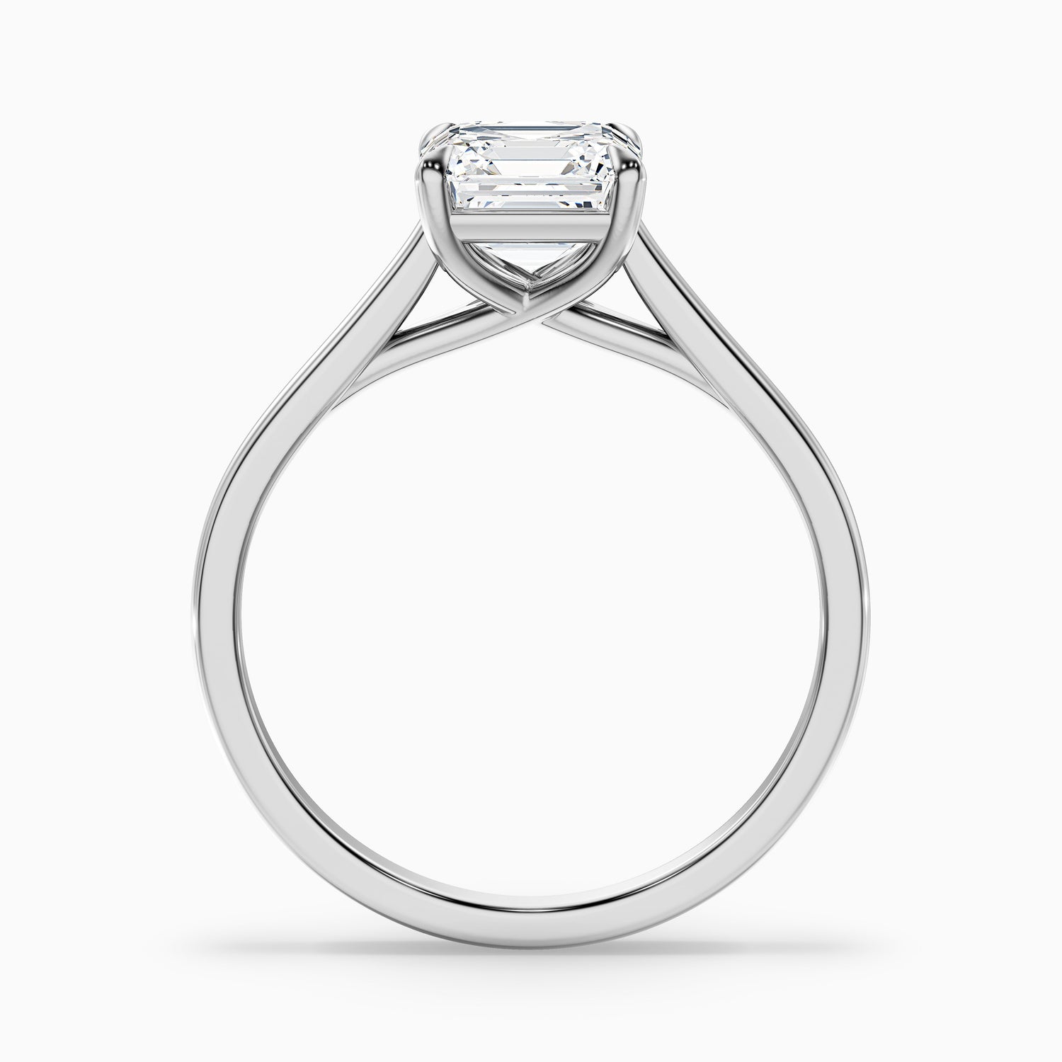 April 4 Carat Asscher Cut Solitaire Lab Grown Diamond Ring in 10k Yellow Gold