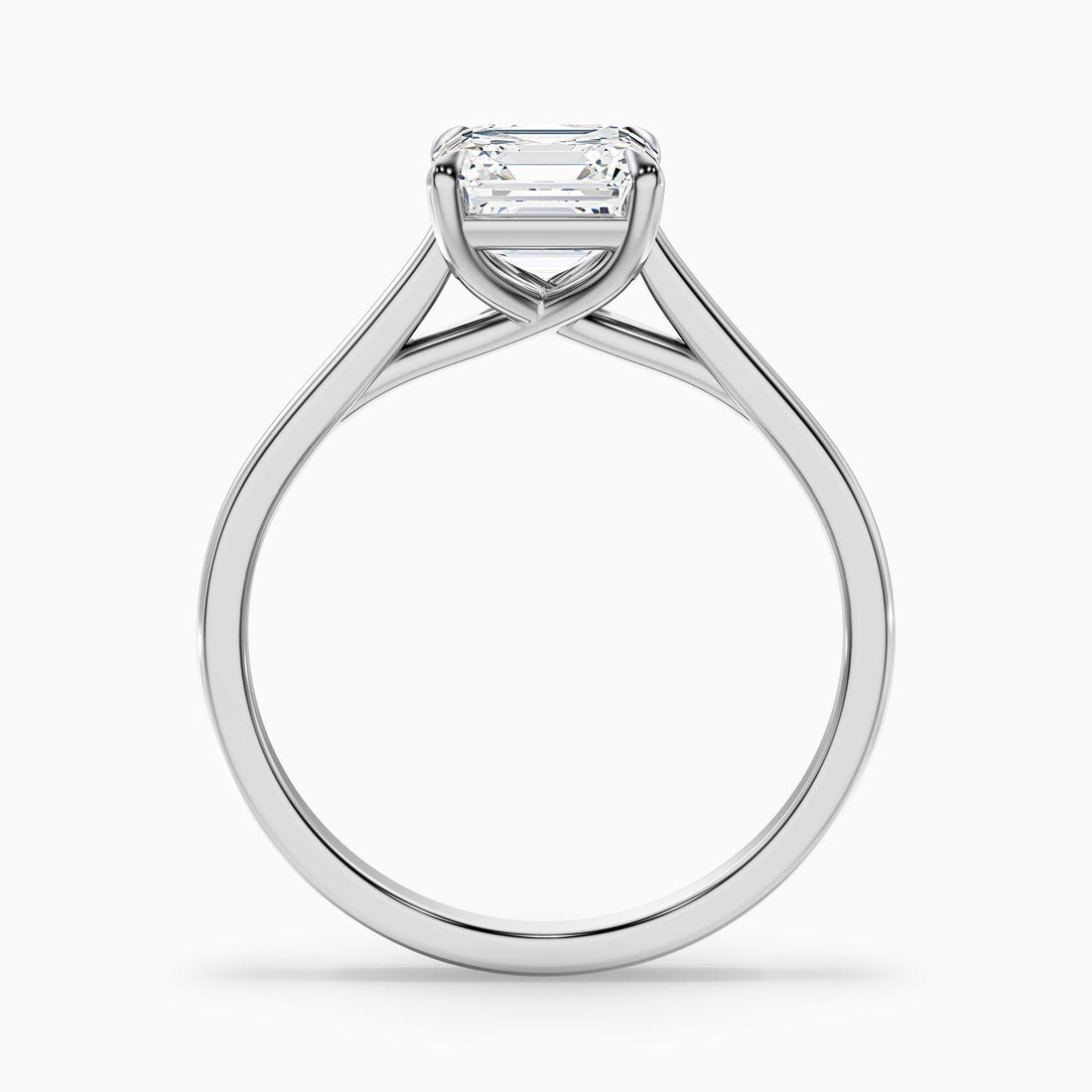 Ales 10 Carat Asscher Cut Solitaire Moissanite Engagement Ring in 18k White Gold  DestGlow