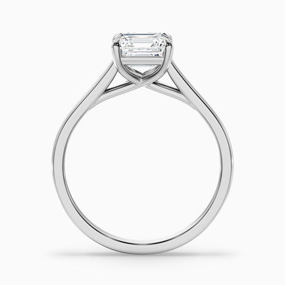 April 1 Carat Asscher Cut Solitaire Lab Grown Diamond Ring in 925 Sterling Silver