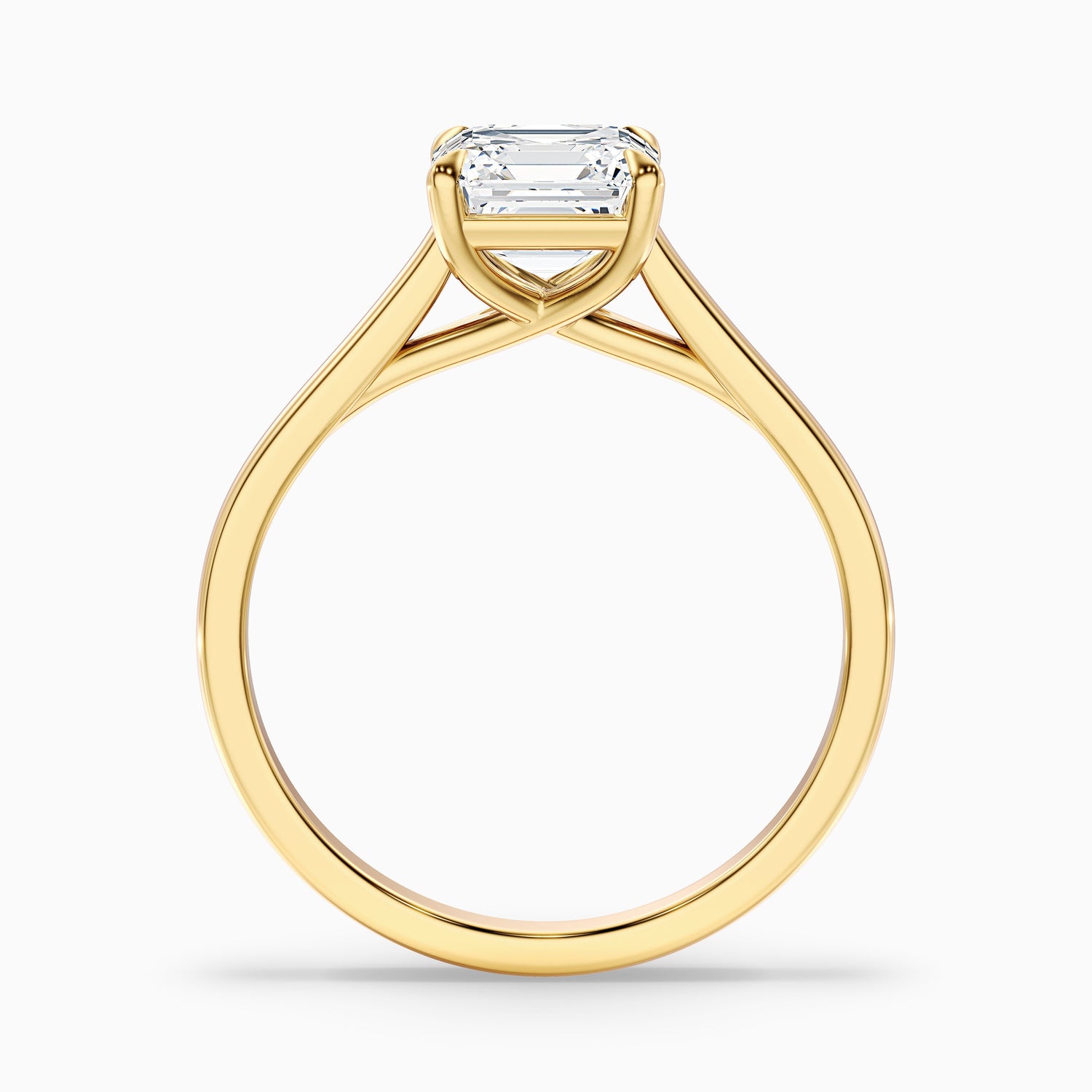 Ales 8 Carat Asscher Cut Solitaire Moissanite Engagement Ring in 10k Yellow Gold