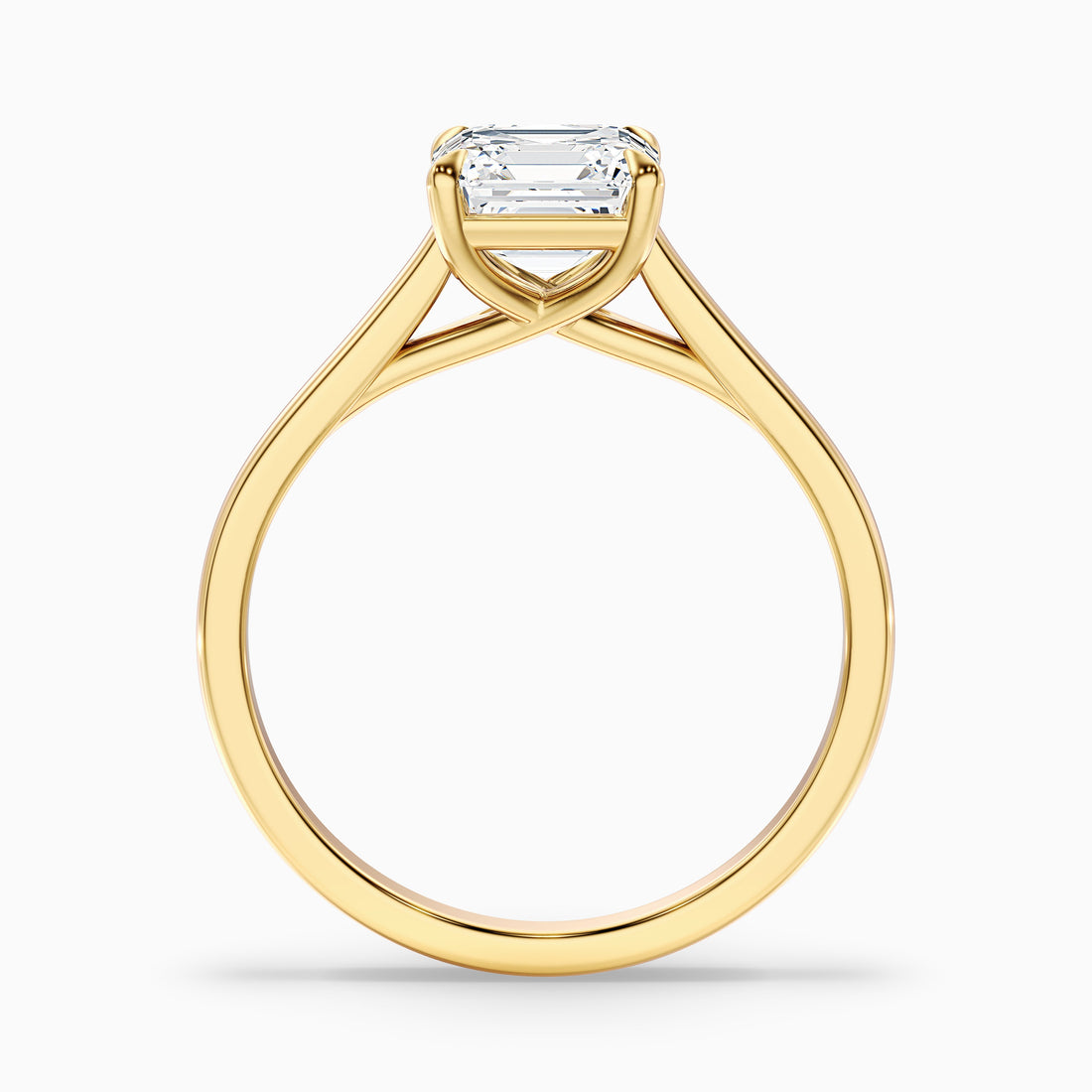 Ales 6 Carat Asscher Cut Solitaire Moissanite Engagement Ring in 18k Yellow Gold  DestGlow
