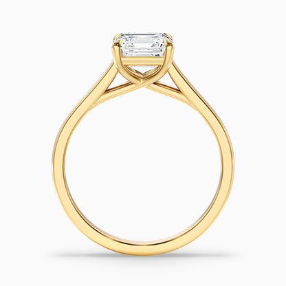 Ada 5 Carat Asscher Cut Solitaire Moissanite Engagement Ring in 18k White Gold