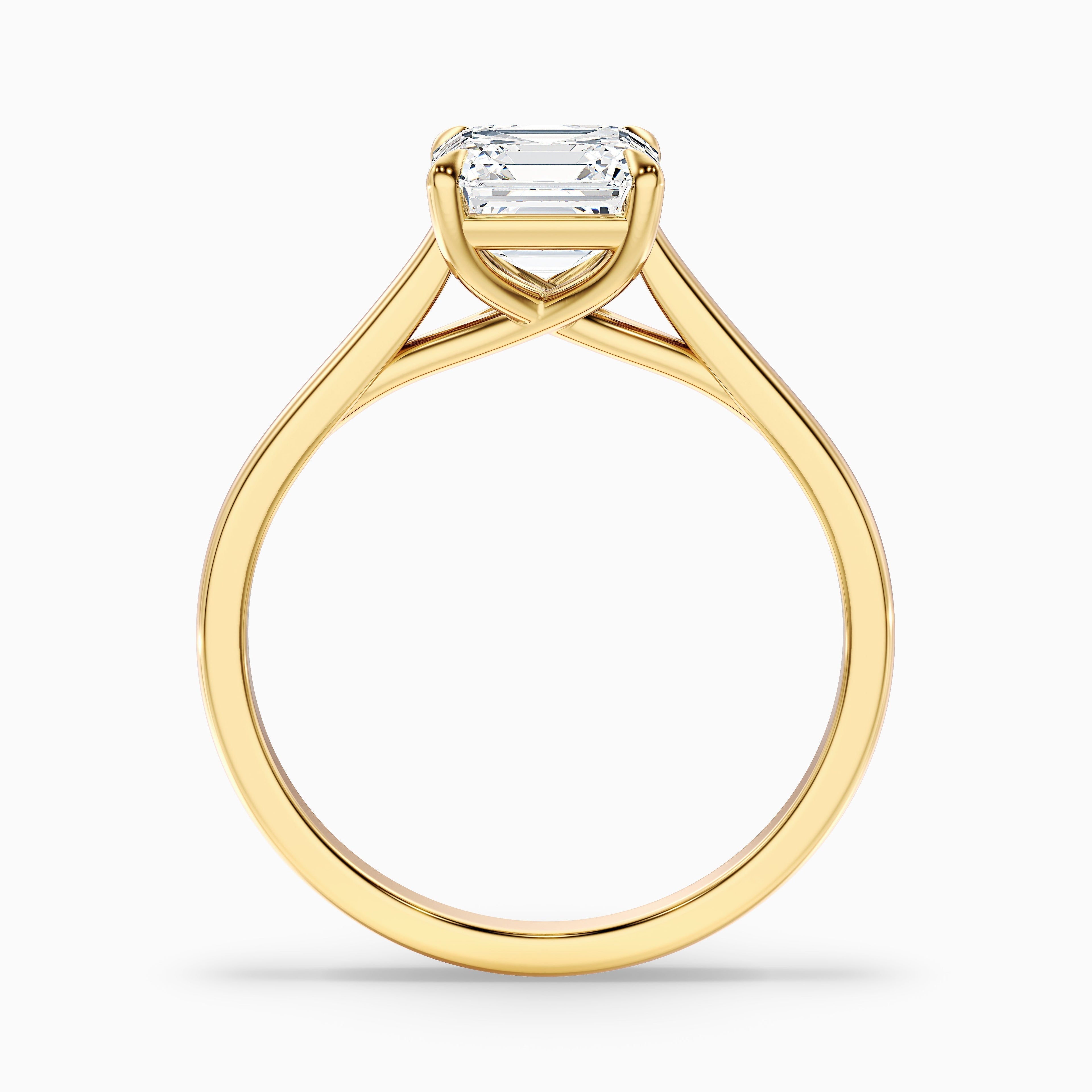 April 5 Carat Asscher Cut Solitaire Lab Grown Diamond Ring in 14k Rose Gold