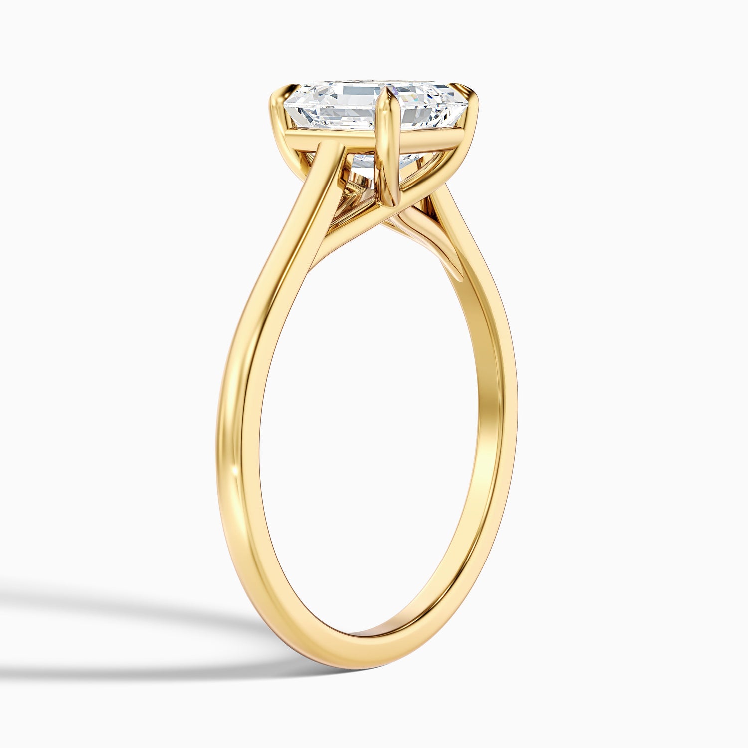 Ales 6 Carat Asscher Cut Solitaire Moissanite Engagement Ring in 18k Yellow Gold
