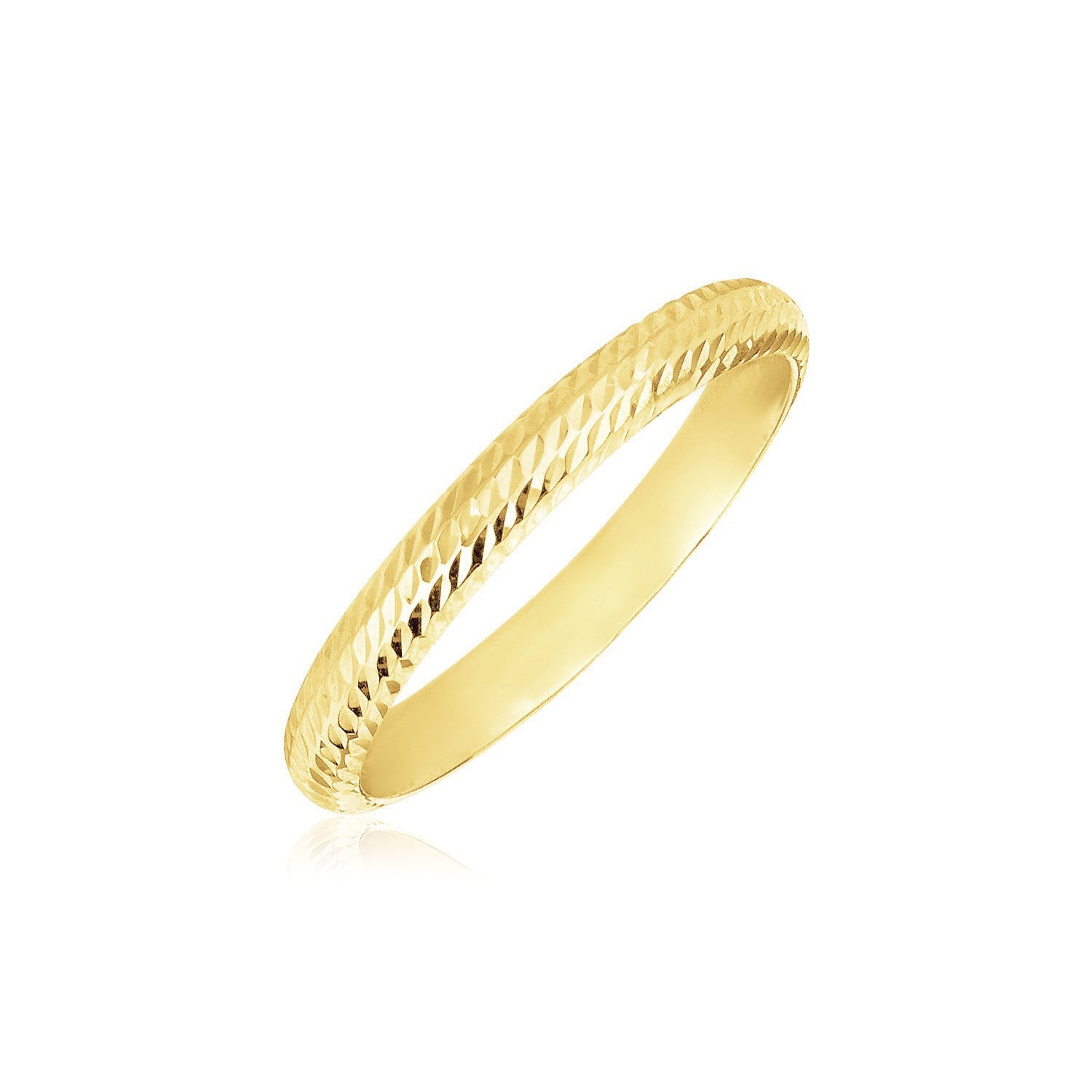 14k Yellow Gold Textured Comfort Fit Wedding Band by Bids.com