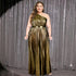 Backless Pleated High Waist Side Zipper Large Swing Dress Party Maxi Dress Maxi Dress by Ragazza