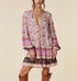 Watermark Positioning Floral Waistband Loose Mid Size Dress by Ragazza