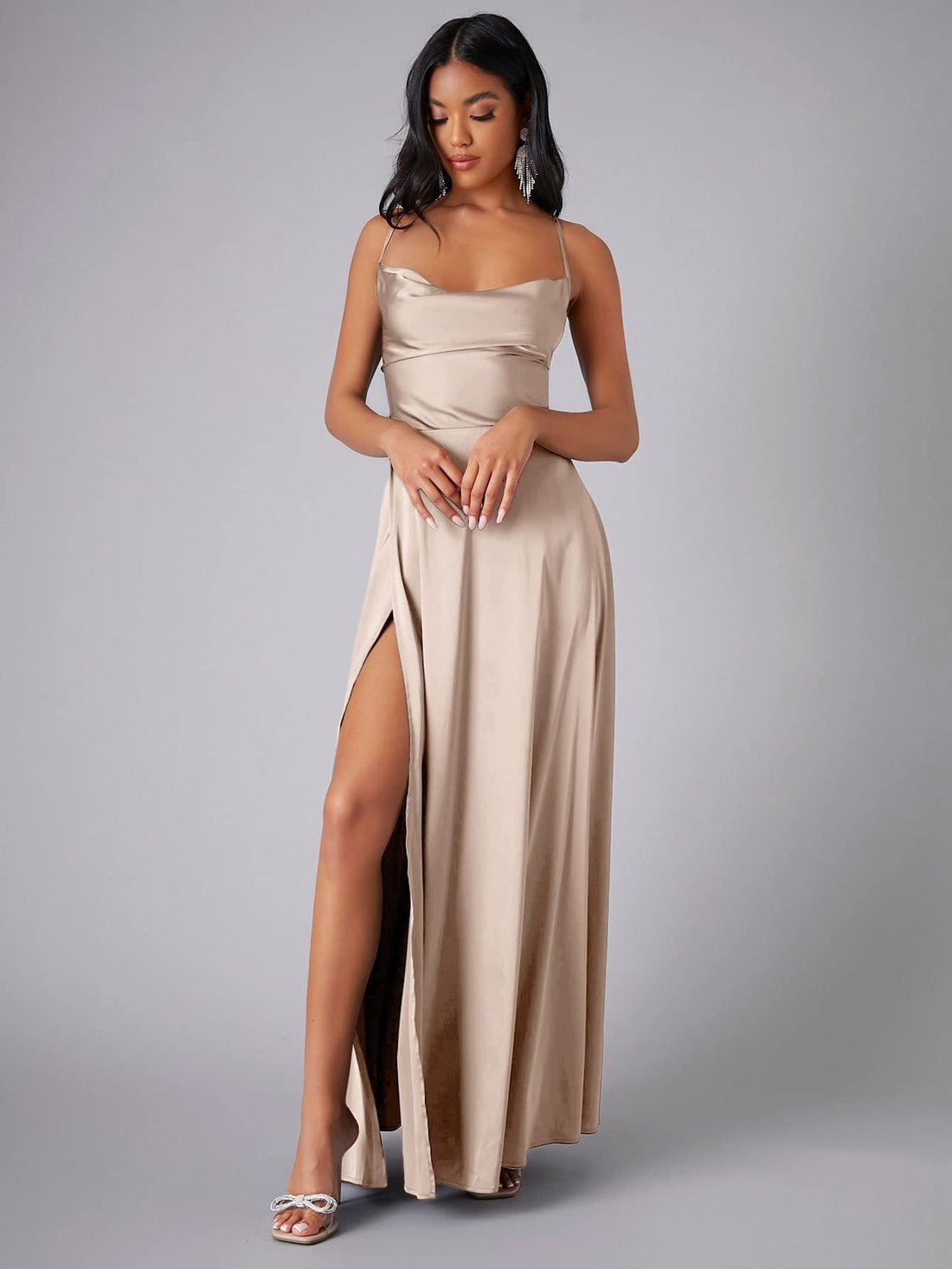 Women Clothing Sexy Slimming Slim Fit Backless Suspenders Waist Tight Formal Dress by Ragazza