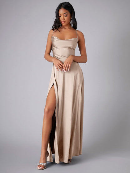 Women Clothing Sexy Slimming Slim Fit Backless Suspenders Waist Tight Formal Dress by Ragazza