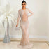 Night Club Sexy Rhinestone Mesh See through Long Sleeve Dress Dress Women by Ragazza