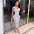 Women Wear Party Nightclub Mesh See through Rhinestone Diamond Strap Dress by Ragazza