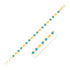 14k Yellow Gold Turquoise Geometric Mirror Gem Chain Bracelet (5.00 mm) by Bids.com