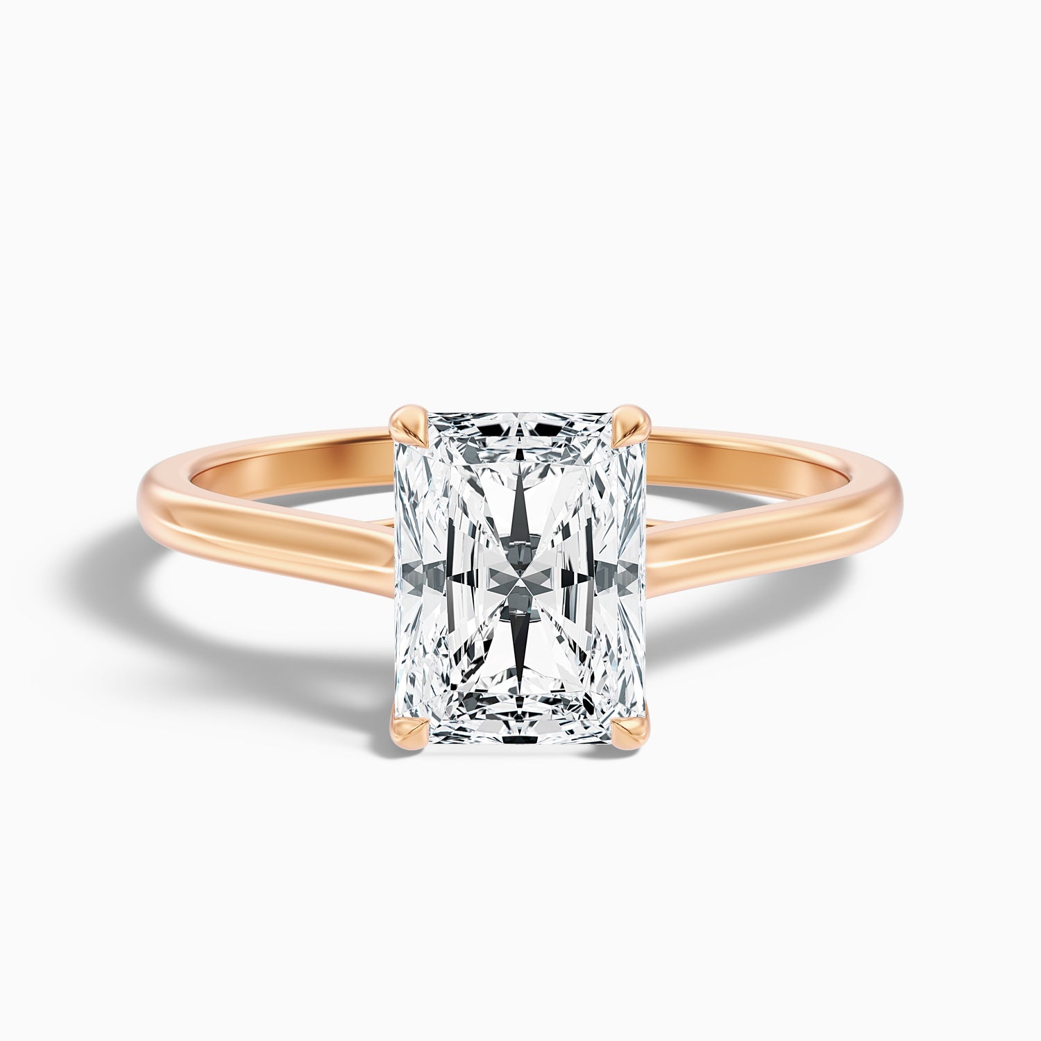 Alia 1.5 Carat Radiant Cut Solitaire Moissanite Engagement Ring in 18k Yellow Gold