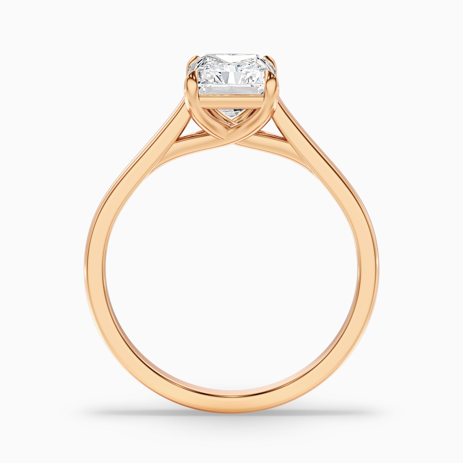 Adel 6 Carat Radiant Cut Solitaire Moissanite Engagement Ring in 10k Rose Gold
