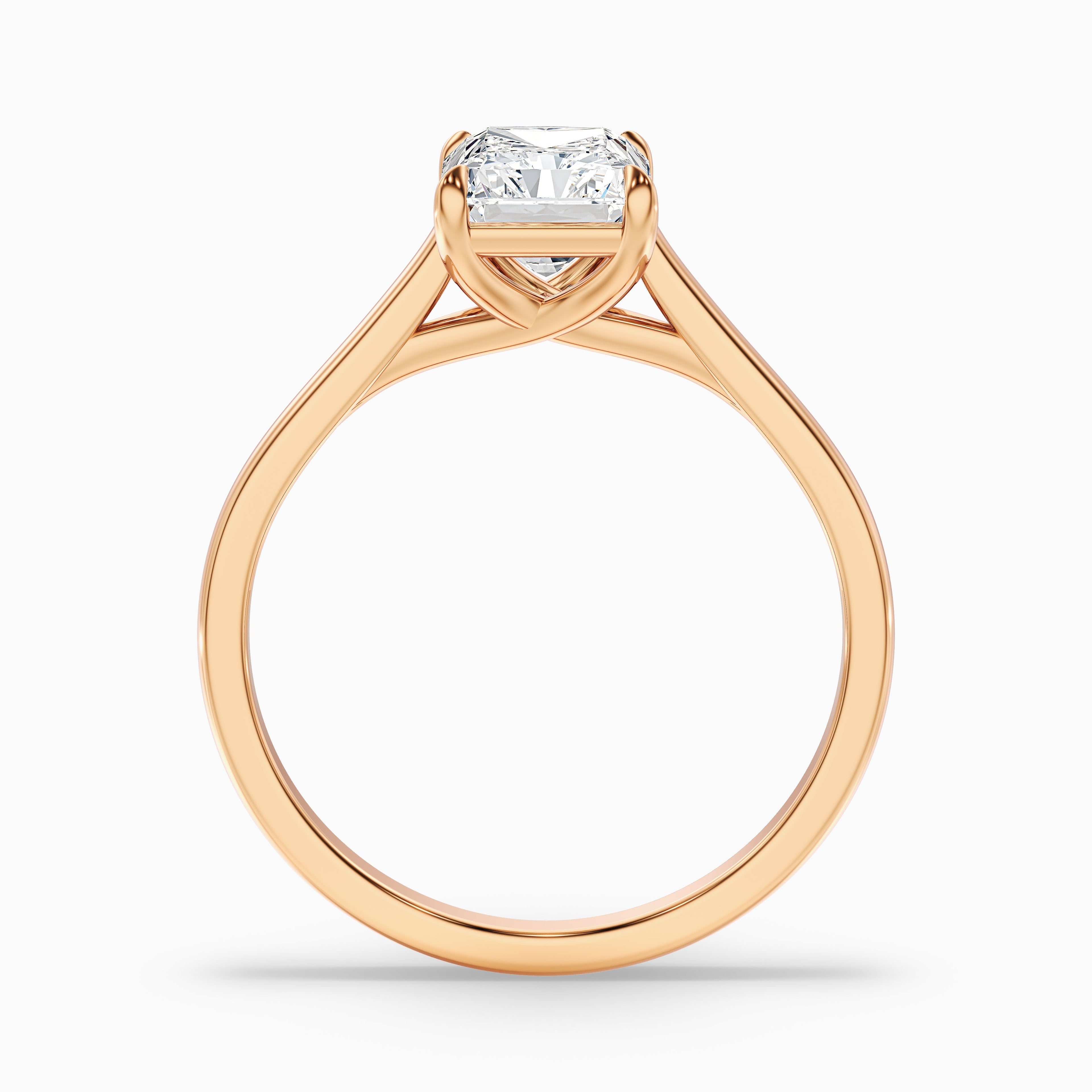 Adel 6 Carat Radiant Cut Solitaire Moissanite Engagement Ring in 10k Rose Gold