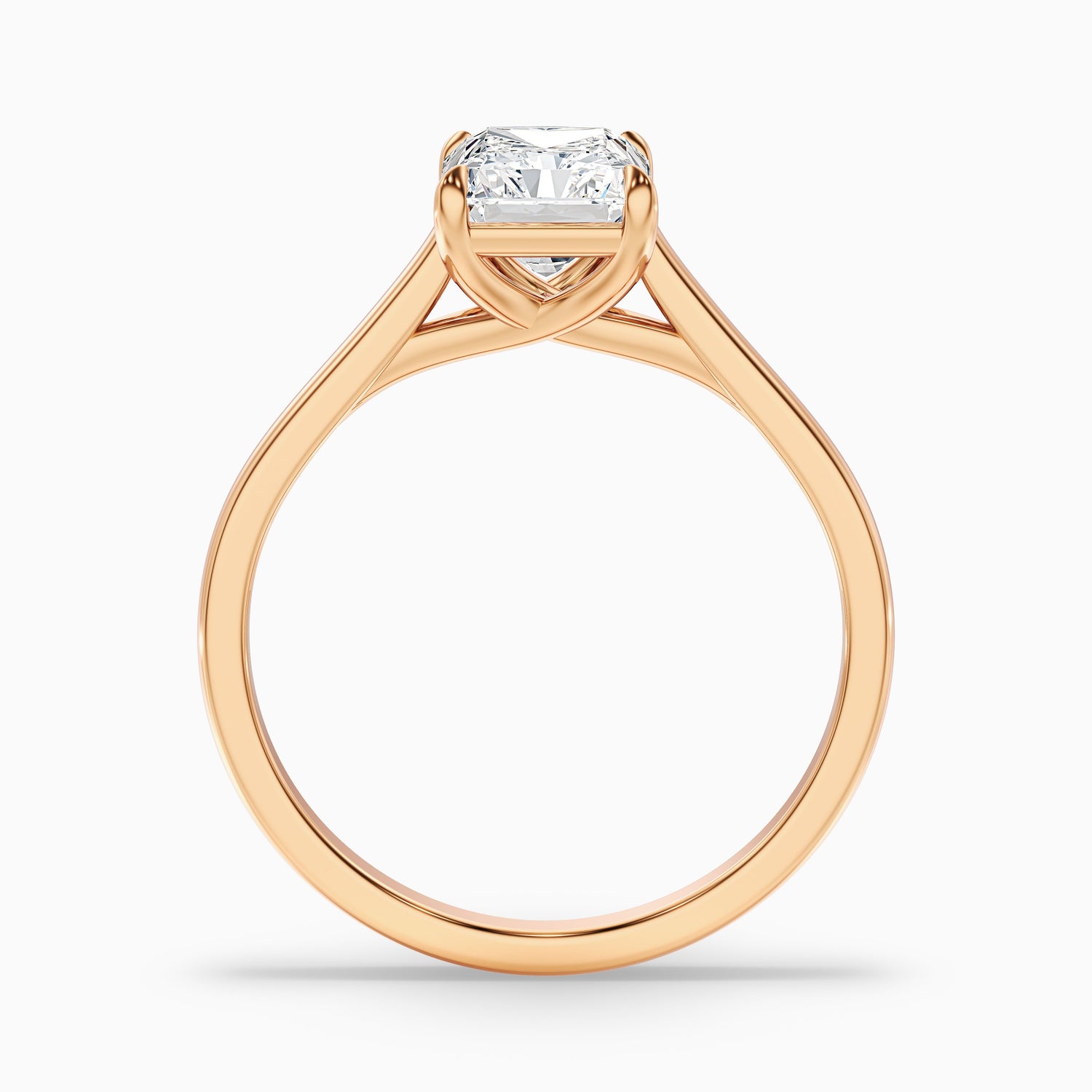Daisy 3 Carat Radiant Cut Solitaire Lab Grown Diamond Ring in 18k White Gold