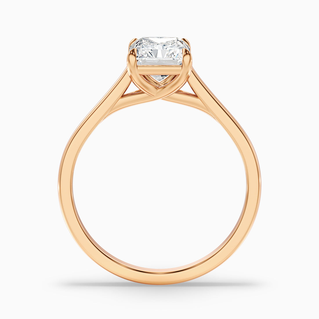 Adel 9 Carat Radiant Cut Solitaire Moissanite Engagement Ring in 10k Rose Gold  DestGlow