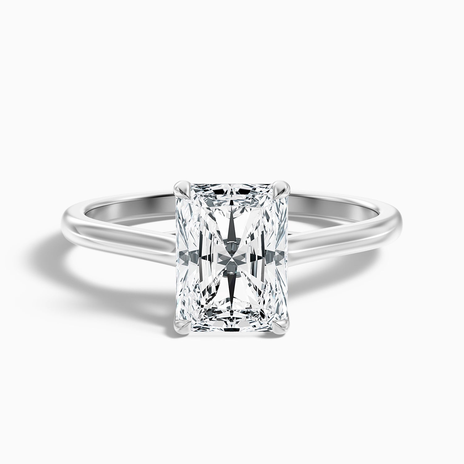 Adel 7 Carat Radiant Cut Solitaire Moissanite Engagement Ring in 10k White Gold