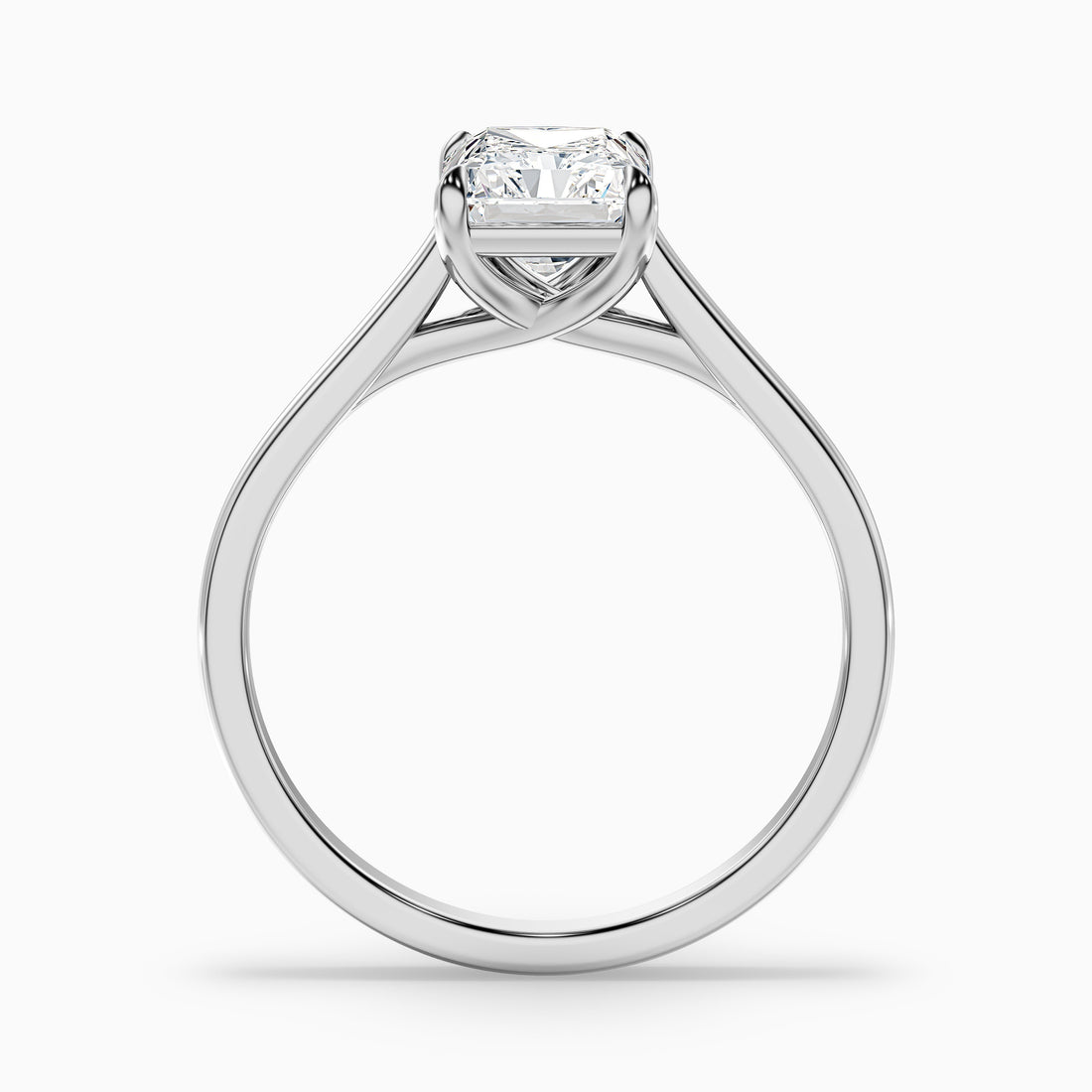 Adel 9 Carat Radiant Cut Solitaire Moissanite Engagement Ring in 10k White Gold  DestGlow
