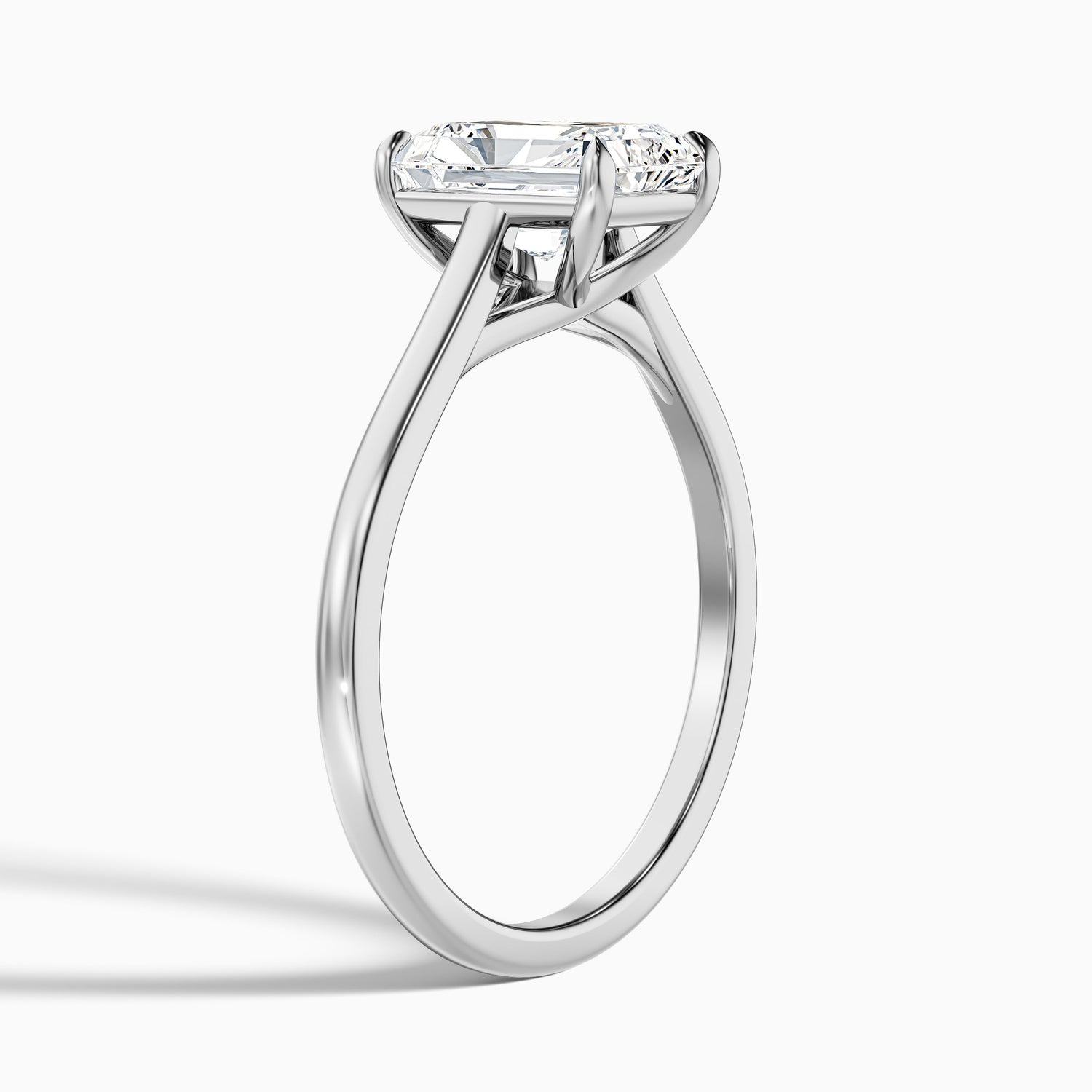 Adel 7 Carat Radiant Cut Solitaire Moissanite Engagement Ring in 14k White Gold