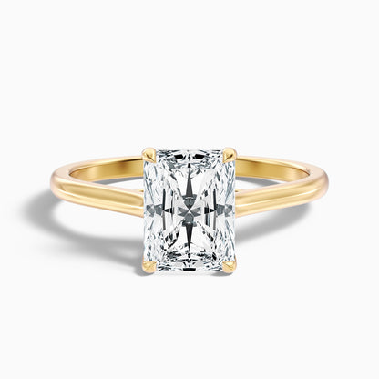 Adel 8 Carat Radiant Cut Solitaire Moissanite Engagement Ring in 10k Yellow Gold