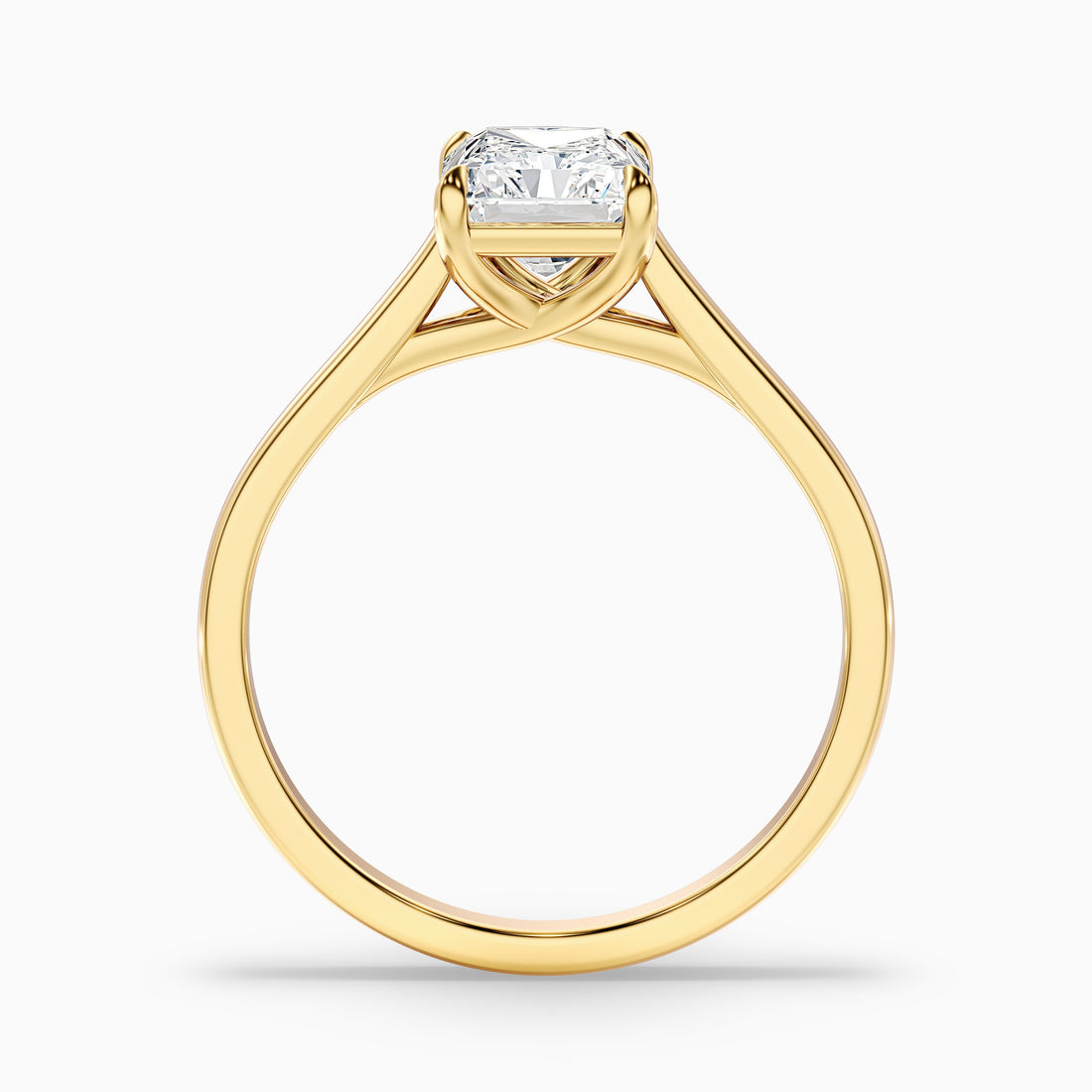 Adel 6 Carat Radiant Cut Solitaire Moissanite Engagement Ring in 14k Yellow Gold  DestGlow
