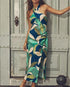 Summer Women Clothing Linen Blended Printed Midi Dress Dress by Ragazza