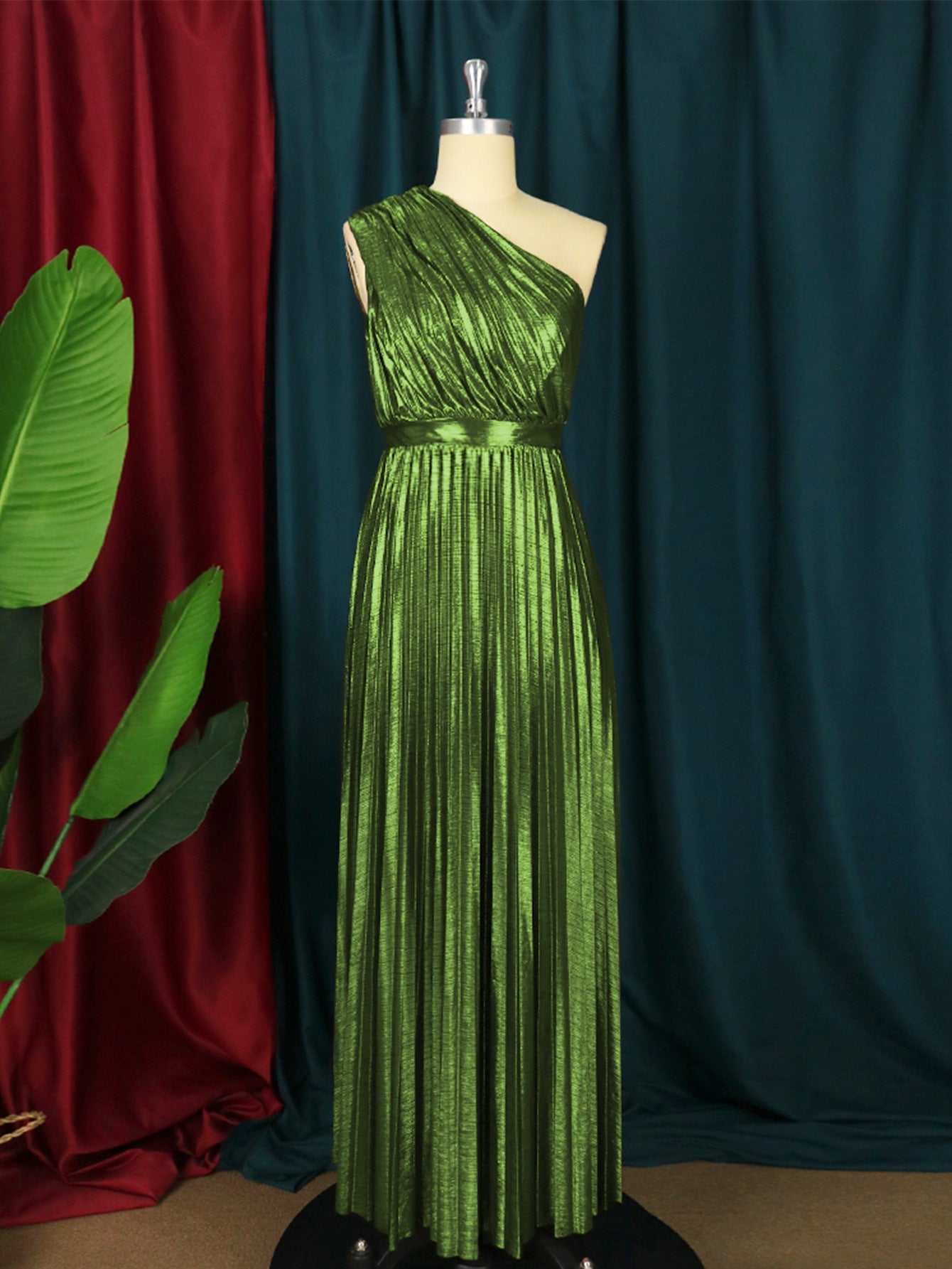 Backless Pleated High Waist Side Zipper Large Swing Dress Party Maxi Dress Maxi Dress by Ragazza