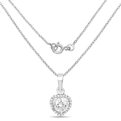 1.52 Carat Genuine White Cubic Zirconia .925 Sterling Silver Pendant  DestGlow