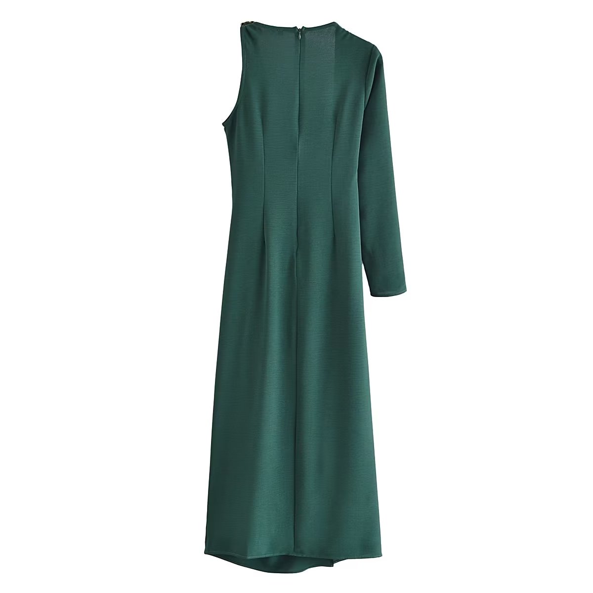 Women Elegant Tint Metal Ornament Asymmetric Dress by Ragazza