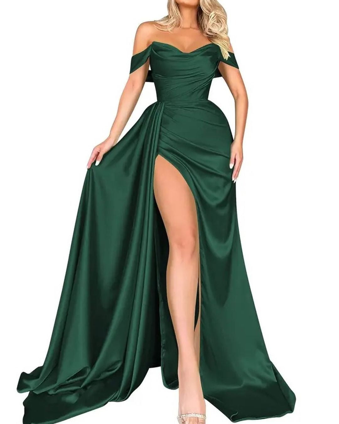 Cocktail High Slit Sexy Host Off Shoulder Slimming Party Evening Dress by Ragazza