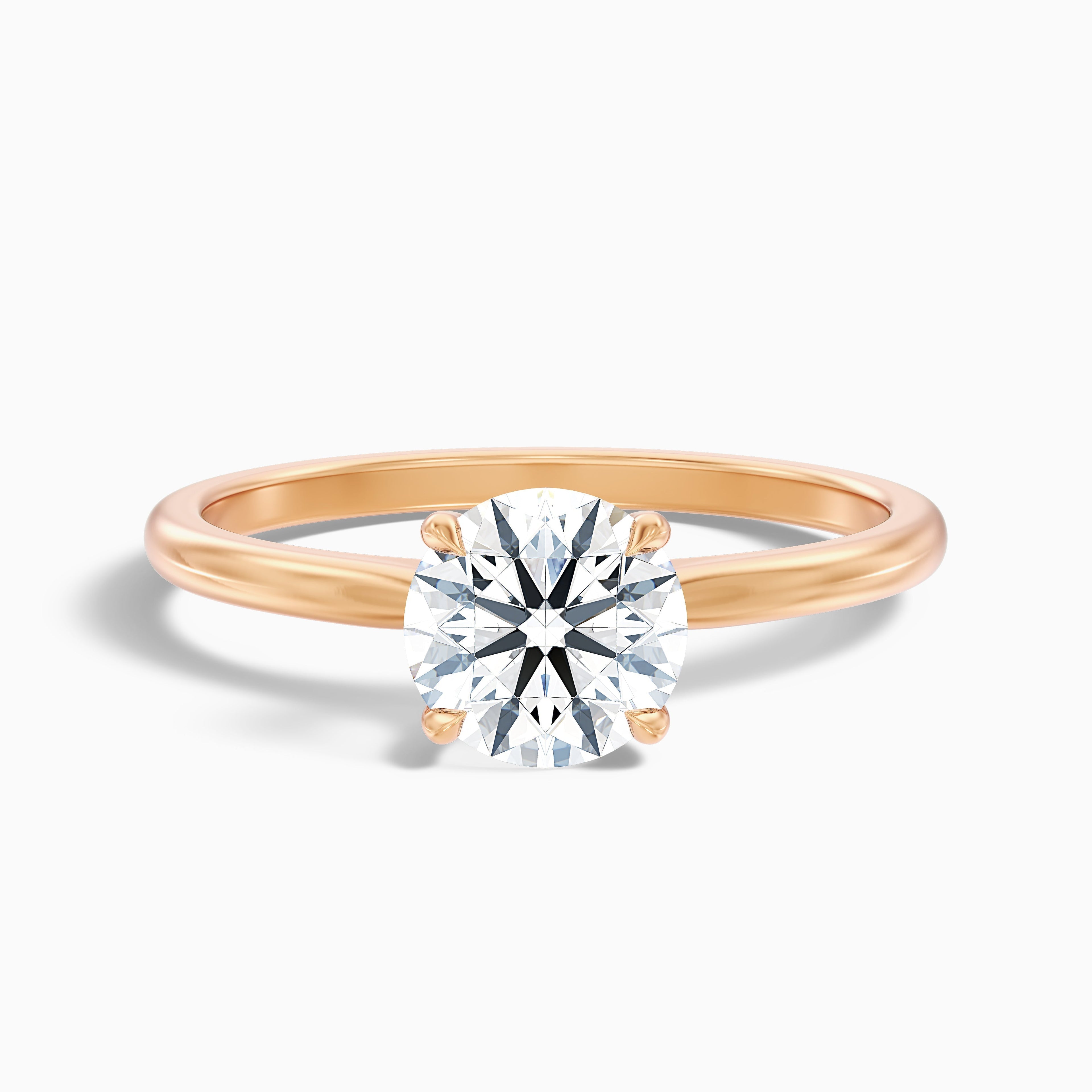 Diana 5 Carat Round Solitaire Lab Grown Diamond Ring in 10k Rose Gold