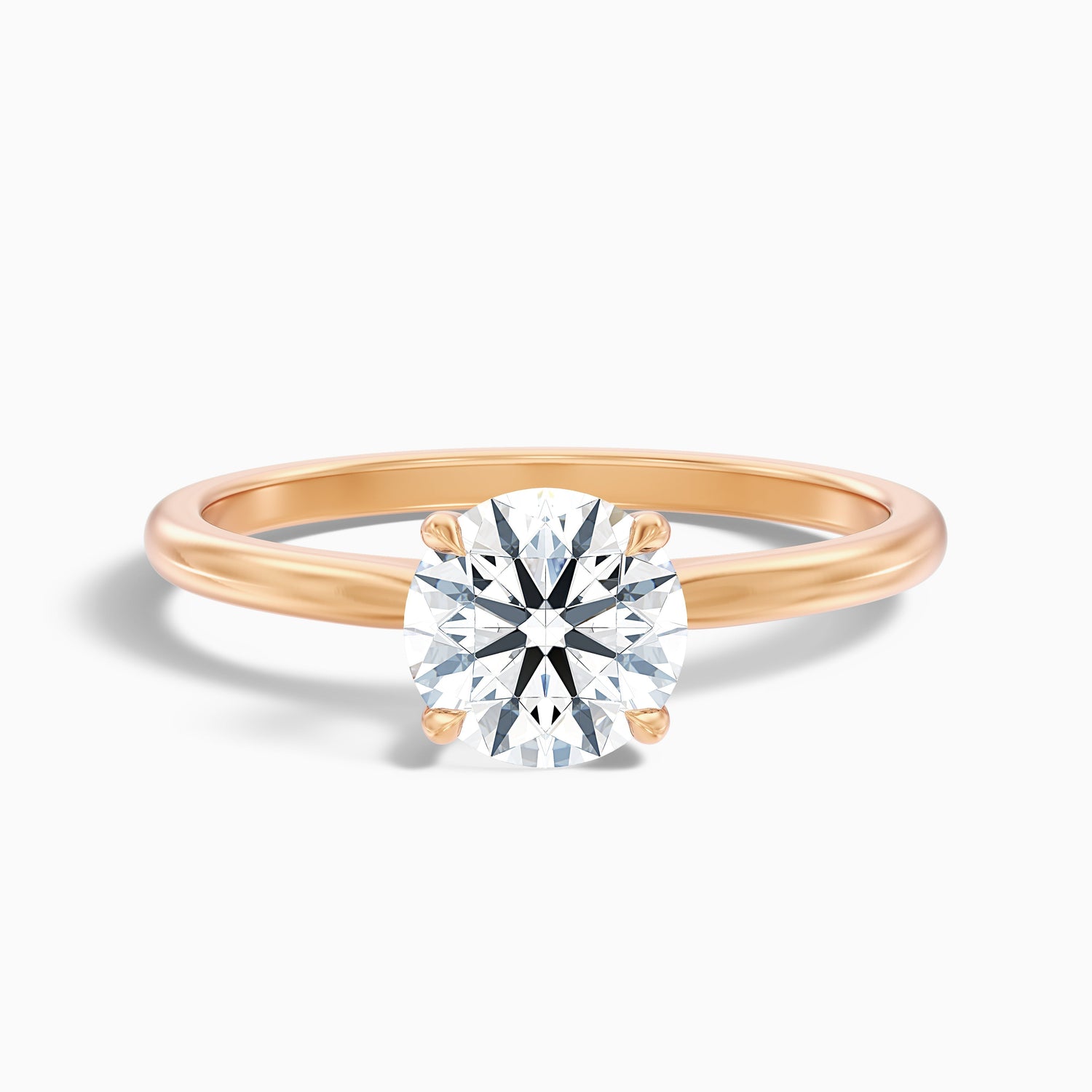 Diana 4 Carat Round Solitaire Lab Grown Diamond Ring in 10k Yellow Gold