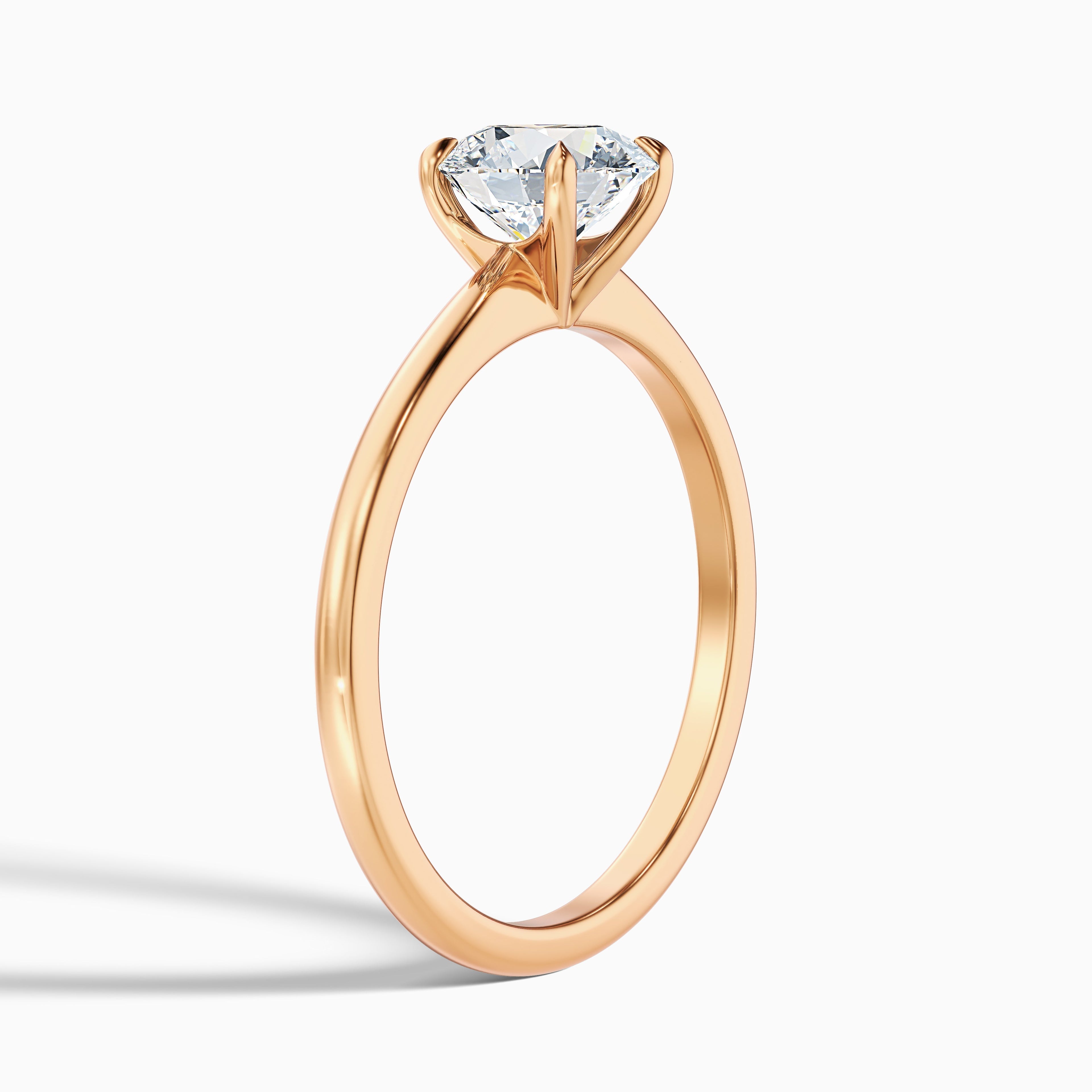 Diana 4 Carat Round Solitaire Lab Grown Diamond Ring in 14k Rose Gold