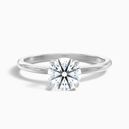 Zoey 3 Carat Round Solitaire Moissanite Engagement Ring in 14k Yellow Gold