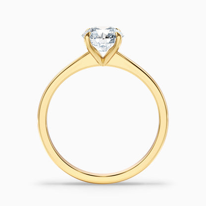 Zoey 3.5 Carat Round Solitaire Moissanite Engagement Ring in 18k Yellow Gold