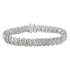 .925 Sterling Silver 3.0 Cttw Diamond Multi Row Cluster Slanted Wave Link 7-Â¼â€ Tennis Bracelet (I-J Color, I2-I3 Clarity) by Bids.com