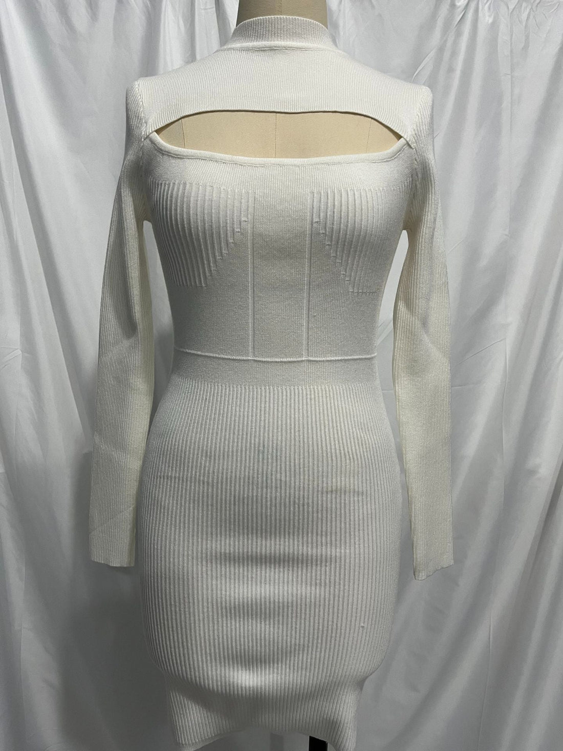 Long Sleeve Knitted Dress Autumn Winter Hollow Out Cutout Sexy Skinny Short Dress by Ragazza
