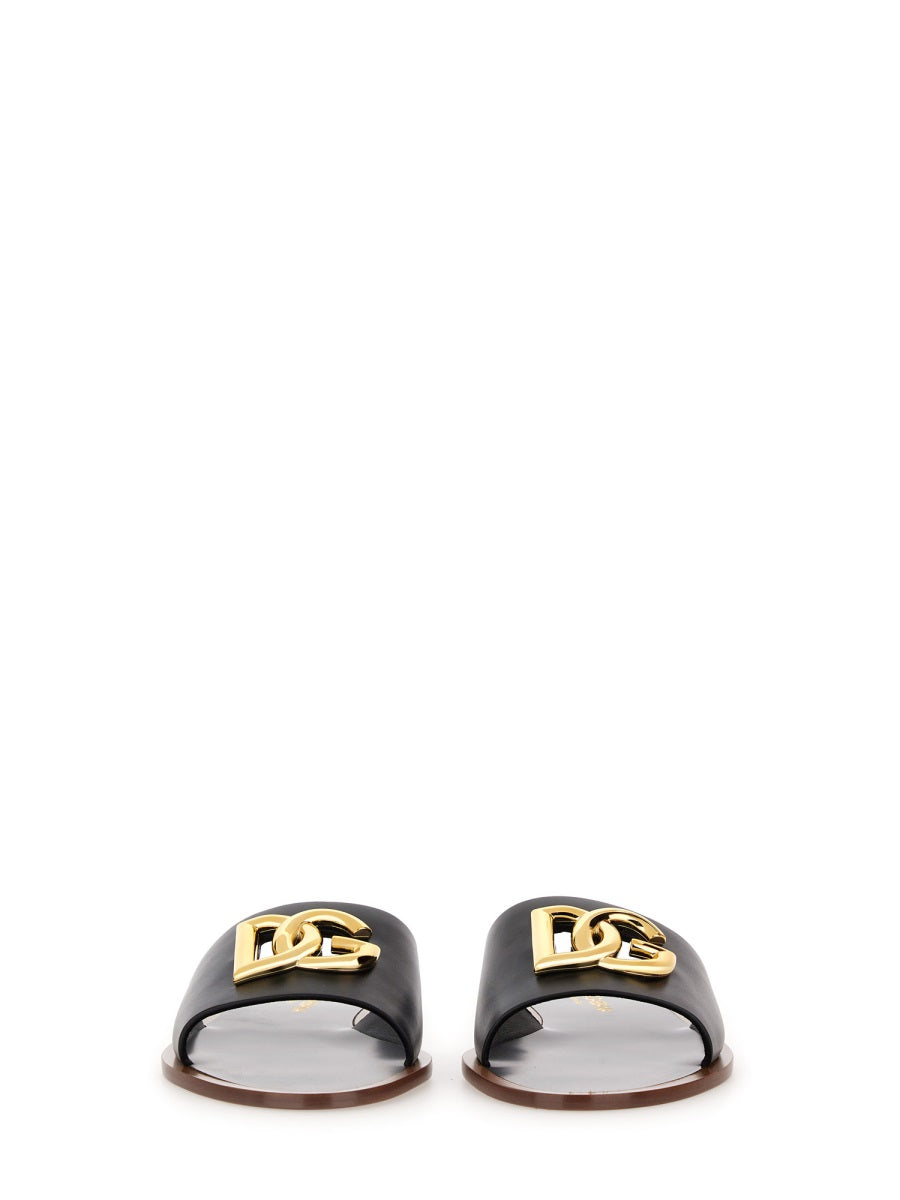 Dolce &amp; Gabbana Women Leather Slide Sandal by Luosophy