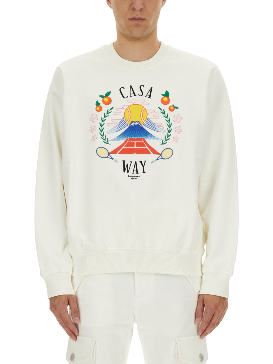 Casablanca Men Sweatshirt With "Home Way Mountain" Embroidery by Luosophy