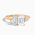 Zoey Toi Et Moi Engagement Ring in 10k Rose Gold With Pear and Emerald Two Stone Lab Grown Diamond (1 Ct. Tw.)  DestGlow